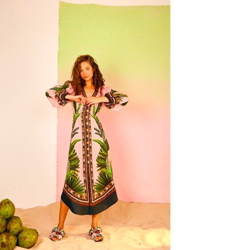 Farm RIo Amazonia Forest Linen Maxidress